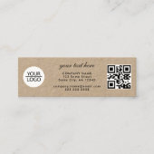 Voeg je Logo QR Code Custom Text Promotion Kraft t Mini Visitekaartje (Voorkant)