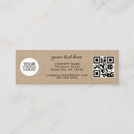 Voeg je Logo QR Code Custom Text Promotion Kraft t Mini Visitekaartje