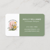 Voeg je Logo QR-code toe. Eenvoudige botanische co Visitekaartje (Voorkant)