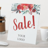 Voeg je Logo Red Floral verkoopactiviteiten toe Reclamebord Met Voetstuk (Insitu)