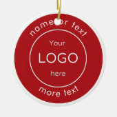 Voeg je logo rode Business Christmas Ornament toe (Voorkant)