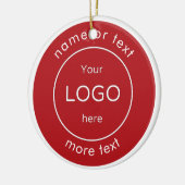 Voeg je logo rode Business Christmas Ornament toe (Links)