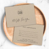 Voeg je Logo Rustic Kraft cadeaubon toe