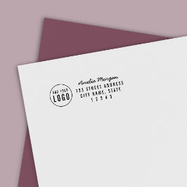 Voeg je Logo-script en vetgedrukte retouradres toe Zelfinktende Stempel