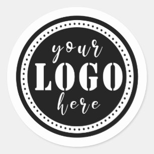 Voeg je Logo Simple Classic ronde Sticker toe