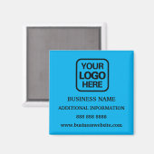 Voeg je Logo Simple Modern Professional Sky Blue t Magneet (Voorkant / Achterkant)