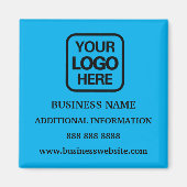 Voeg je Logo Simple Modern Professional Sky Blue t Magneet (Voorkant)