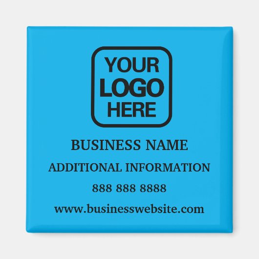 Voeg je Logo Simple Modern Professional Sky Blue t Magneet (Voorkant)