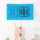 Voeg je Logo Simple Modern Professional Sky Blue t Spandoek (Insitu)