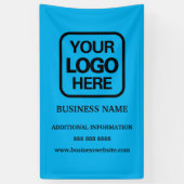 Voeg je Logo Simple Modern Professional Sky Blue t Spandoek (Verticaal)