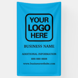 Voeg je Logo Simple Modern Professional Sky Blue t Spandoek