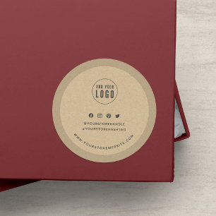 Voeg je Logo Social Media Branding Kraft toe Ronde Sticker