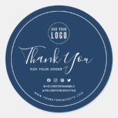 Voeg je Logo sociale media toe Bedankt voor je aan Ronde Sticker (Voorkant)