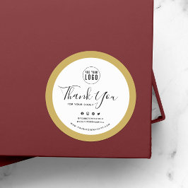 Voeg je Logo sociale media toe Bedankt voor je aan Ronde Sticker