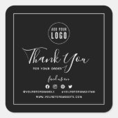 Voeg je Logo sociale media toe Bedankt voor je aan Vierkante Sticker (Voorkant)