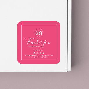 Voeg je Logo sociale media toe Bedankt voor je aan Vierkante Sticker