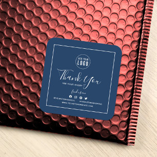 Voeg je Logo sociale media toe Bedankt voor je aan Vierkante Sticker