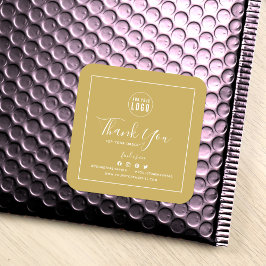 Voeg je Logo sociale media toe Bedankt voor je aan Vierkante Sticker