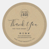 Voeg je Logo sociale media toe Dank je Kraft Ronde Sticker (Voorkant)