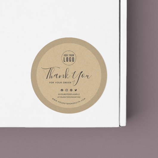 Voeg je Logo sociale media toe Dank je Kraft Ronde Sticker