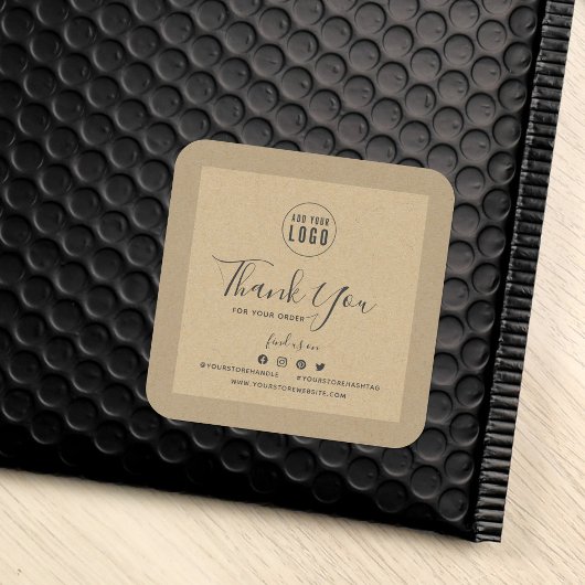 Voeg je Logo sociale media toe Dank je Kraft Vierkante Sticker