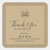 Voeg je Logo sociale media toe Dank je Kraft Vierkante Sticker (Voorkant)