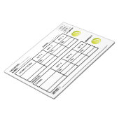 Voeg je Logo Tennis Score Pad Tennis Score Sheets  Notitieblok (Schuin)