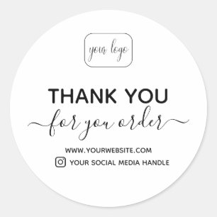 Voeg je Logo toe Dank u voor uw bestelling Ronde Sticker