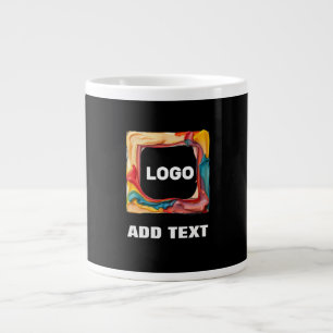 Voeg je logo toe in een grote koffiekop