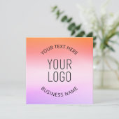 Voeg je Logo toe | Kleurrijke Zonsondergang Gradië Kaart (Staand voorkant)