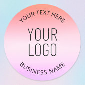 Voeg je Logo toe | Kleurrijke Zonsondergang Gradië Ronde Sticker