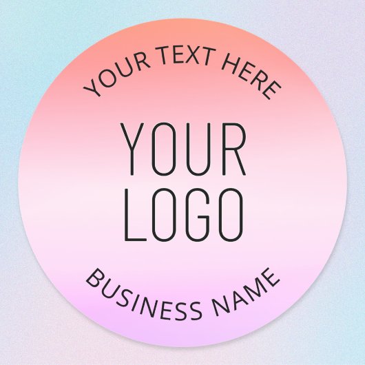 Voeg je Logo toe | Kleurrijke Zonsondergang Gradië Ronde Sticker