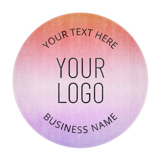 Voeg je Logo toe | Kleurrijke Zonsondergang Gradië Snijplank (Voorkant)