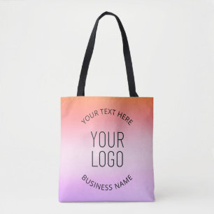 Voeg je Logo toe   Kleurrijke Zonsondergang Gradië Tote Bag