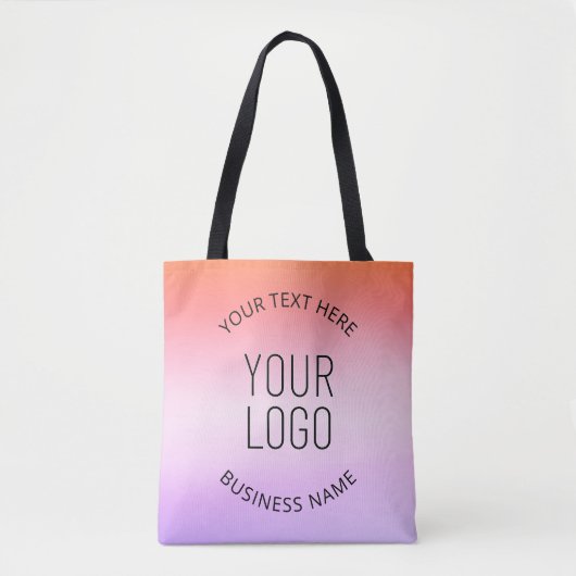 Voeg je Logo toe | Kleurrijke Zonsondergang Gradië Tote Bag (Voorkant)