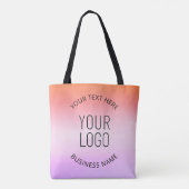 Voeg je Logo toe | Kleurrijke Zonsondergang Gradië Tote Bag (Achterkant)