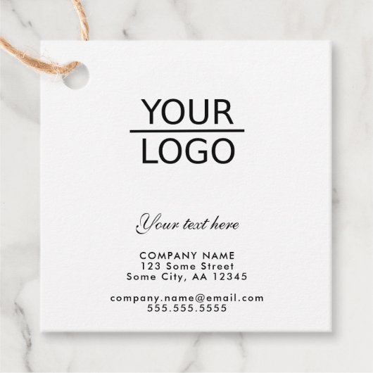 Voeg je Logo toe met Aangepaste tekstepromotieteke Bedankjes Labels (Voorkant)