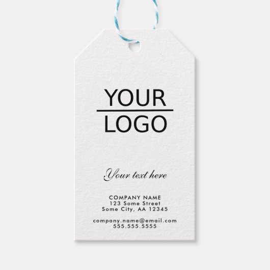 Voeg je Logo toe met Aangepaste tekstepromotieteke Cadeaulabel (Voorkant)