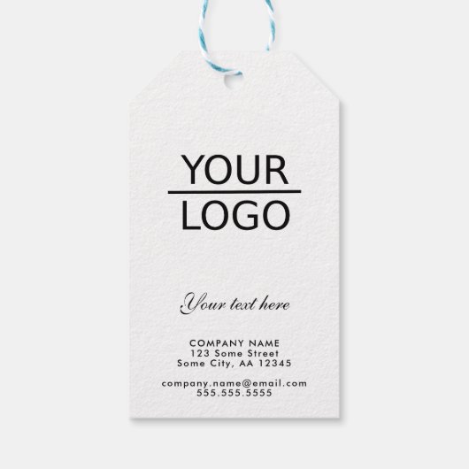 Voeg je Logo toe met Aangepaste tekstepromotieteke Cadeaulabel (Achterkant)