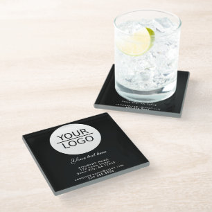 Voeg je Logo toe met Aangepaste tekstpromotie zwar Glazen Onderzetter