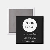 Voeg je Logo toe met Aangepaste tekstpromotie zwar Magneet (Voorkant / Achterkant)