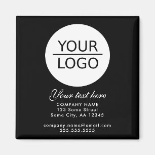 Voeg je Logo toe met Aangepaste tekstpromotie zwar Magneet