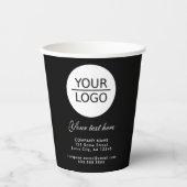 Voeg je Logo toe met Aangepaste tekstpromotie zwar Papieren Bekers (Voorkant)