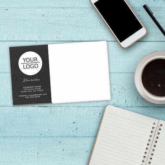 Voeg je Logo toe met Aangepaste tekstpromotie zwar Post-it® Notes