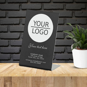 Voeg je Logo toe met Aangepaste tekstpromotie zwar Reclamebord Met Voetstuk