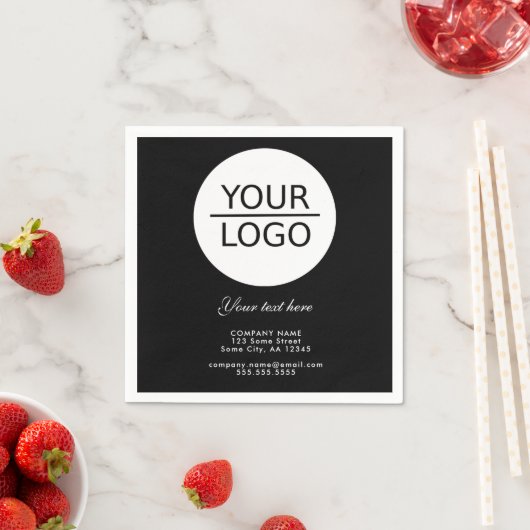 Voeg je Logo toe met Aangepaste tekstpromotie zwar Servet (Insitu)