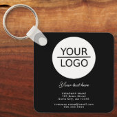 Voeg je Logo toe met Aangepaste tekstpromotie zwar Sleutelhanger (Voorkant)
