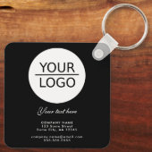 Voeg je Logo toe met Aangepaste tekstpromotie zwar Sleutelhanger (Achterkant)