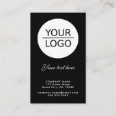 Voeg je Logo toe met Aangepaste tekstpromotie zwar Visitekaartje (Voorkant)