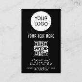 Voeg je Logo toe met Aangepaste tekstpromotie zwar Visitekaartje (Voorkant)